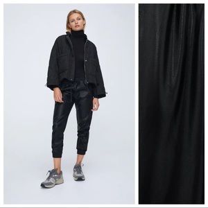 NWOT. Zara Black High-waisted Faux Leather Pants. Size M.